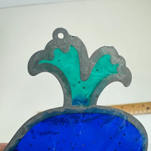 Vtg Whale Blue Suncatcher Acrylic Resin Metal Frame Beach Ocean w Hook Hole READ - Picture 9 of 13